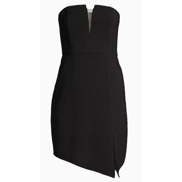 Liv Foster Strapless Twill Cocktail Mini‎ Dress Size Small Black NWT - Picture 1 of 12